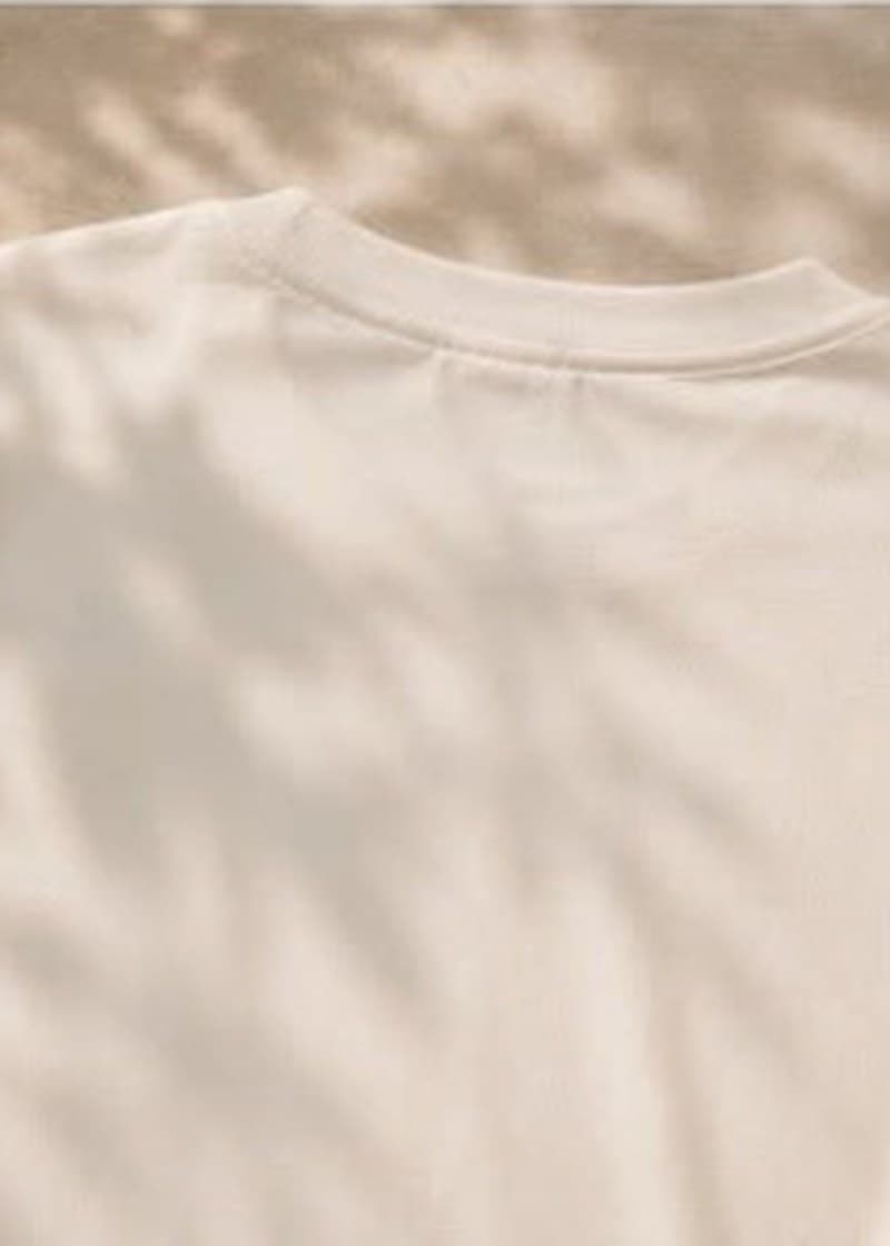 The back shoulder and collar of the Blanc+ Essential Tee